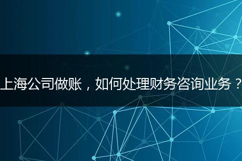 上海公司做账，如何处理财务咨询业务？