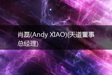 肖磊(Andy XIAO)(天道董事总经理)
