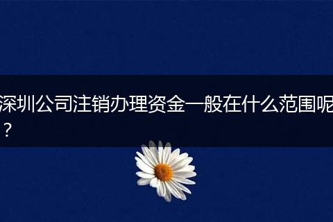 深圳公司注销办理资金一般在什么范围呢？