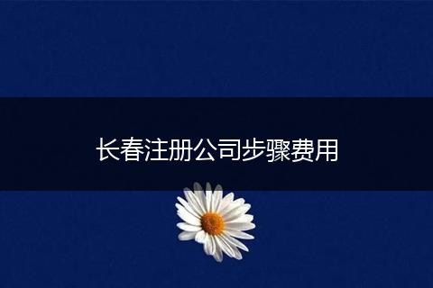 长春注册公司步骤费用