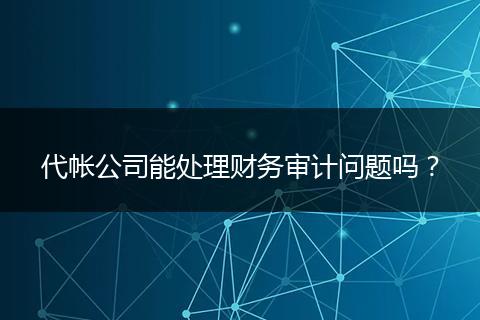 代帐公司能处理财务审计问题吗？