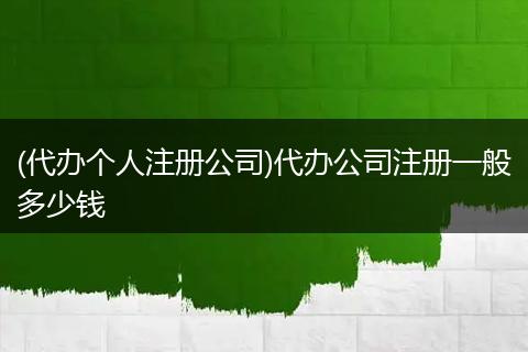(代办个人注册公司)代办公司注册一般多少钱
