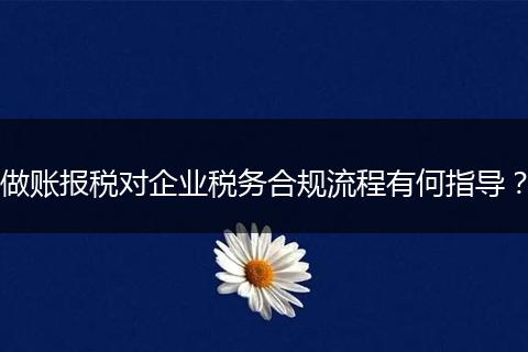 做账报税对企业税务合规流程有何指导？