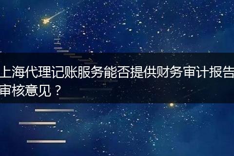 上海代理记账服务能否提供财务审计报告审核意见？