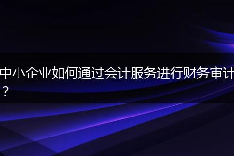 中小企业如何通过会计服务进行财务审计？