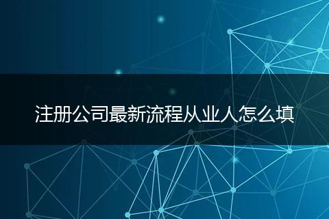 注册公司最新流程从业人怎么填