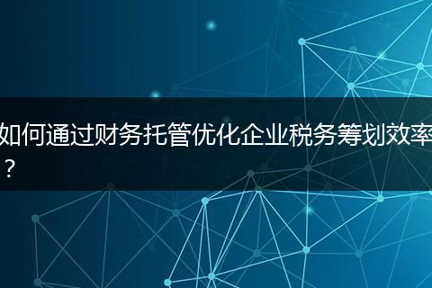 如何通过财务托管优化企业税务筹划效率？