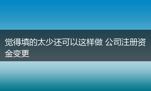 觉得填的太少还可以这样做 公司注册资金变更