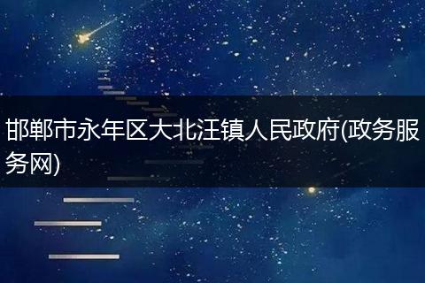 邯郸市永年区大北汪镇人民政府(政务服务网)