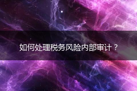 如何处理税务风险内部审计？