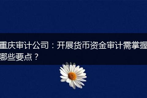 重庆审计公司:开展货币资金审计需掌握哪些要点?
