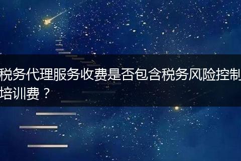 税务代理服务收费是否包含税务风险控制培训费？