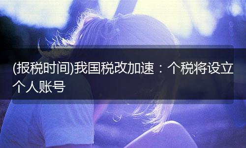 (报税时间)我国税改加速：个税将设立个人账号
