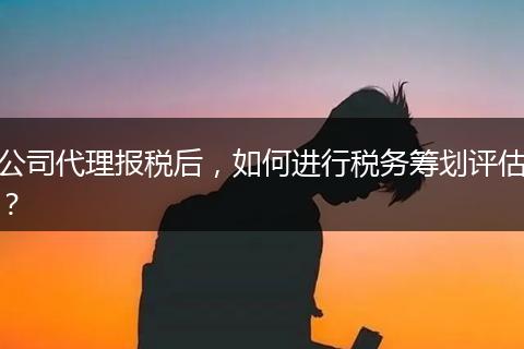 公司代理报税后，如何进行税务筹划评估？
