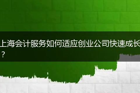 上海会计服务如何适应创业公司快速成长？