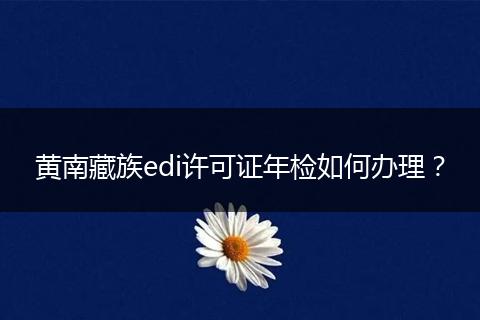 黄南藏族edi许可证年检如何办理？