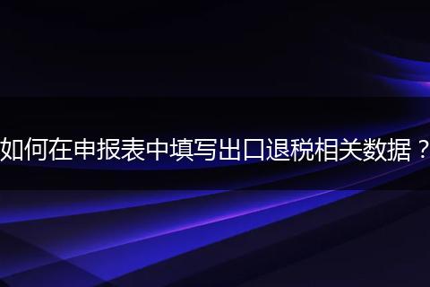 如何在申报表中填写出口退税相关数据？