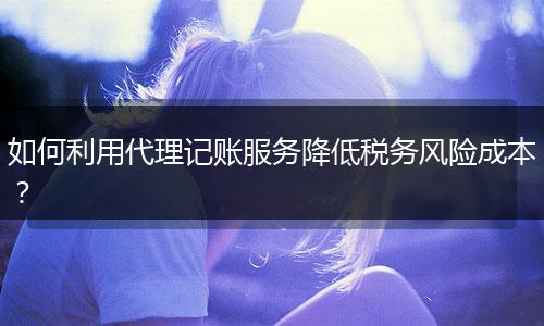 如何利用代理记账服务降低税务风险成本？