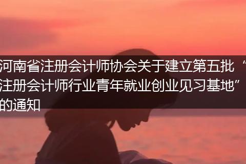 河南省注册会计师协会关于建立第五批“注册会计师行业青年就业创业见习基地”的通知