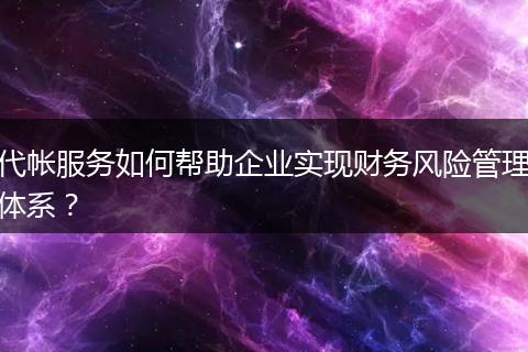 代帐服务如何帮助企业实现财务风险管理体系？