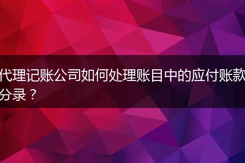 代理记账公司如何处理账目中的应付账款分录？
