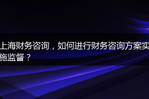 上海财务咨询，如何进行财务咨询方案实施监督？