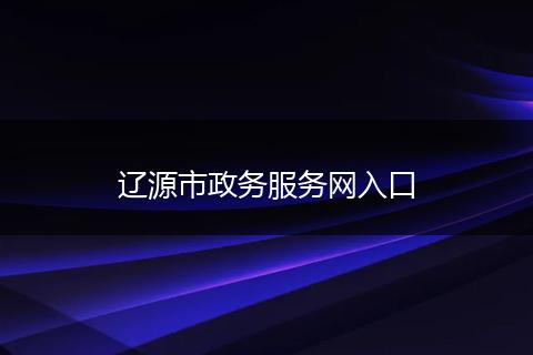 辽源市政务服务网入口