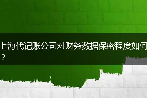 上海代记账公司对财务数据保密程度如何？