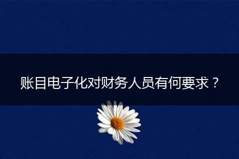 账目电子化对财务人员有何要求？