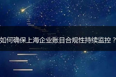如何确保上海企业账目合规性持续监控？
