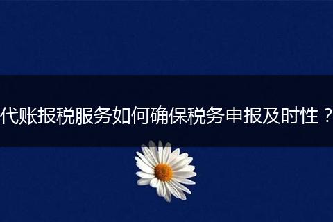 代账报税服务如何确保税务申报及时性？
