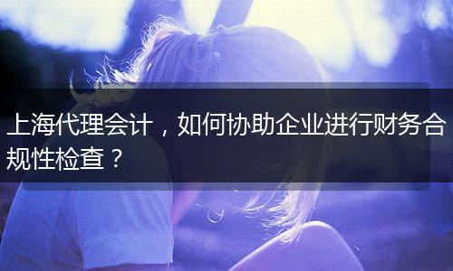 上海代理会计，如何协助企业进行财务合规性检查？
