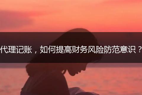 代理记账，如何提高财务风险防范意识？