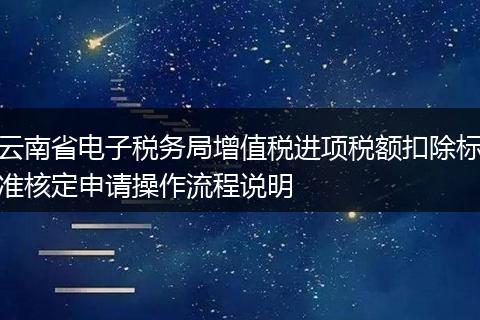 云南省电子税务局增值税进项税额扣除标准核定申请操作流程说明