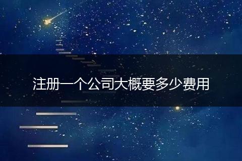注册一个公司大概要多少费用