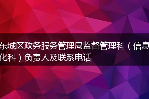 东城区政务服务管理局监督管理科（信息化科）负责人及联系电话