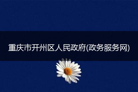 重庆市开州区人民政府(政务服务网)