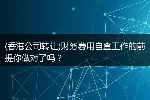 (香港公司转让)财务费用自查工作的前提你做对了吗？