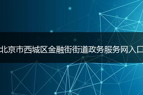 北京市西城区金融街街道政务服务网入口