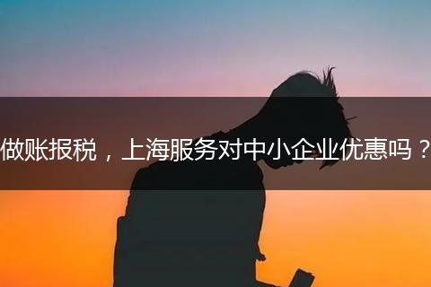 做账报税，上海服务对中小企业优惠吗？