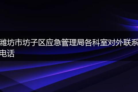 潍坊市坊子区应急管理局各科室对外联系电话