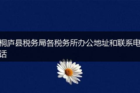 桐庐县税务局各税务所办公地址和联系电话
