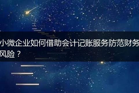 小微企业如何借助会计记账服务防范财务风险？