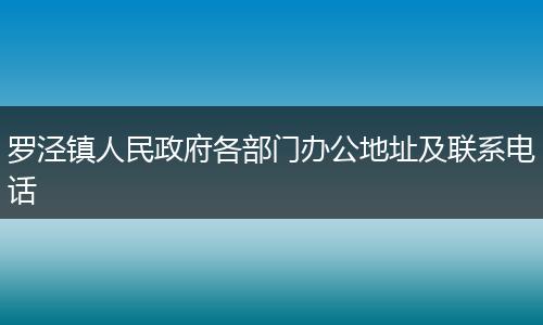罗泾镇人民政府各部门办公地址及联系电话