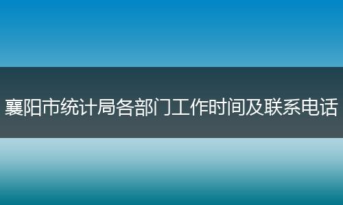 襄阳市统计局各部门工作时间及联系电话