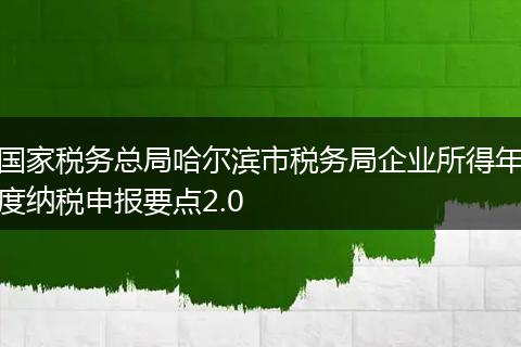 国家税务总局哈尔滨市税务局企业所得年度纳税申报要点2.0