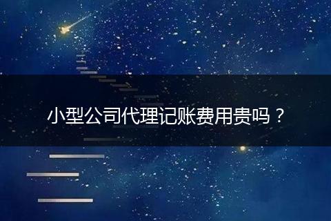 小型公司代理记账费用贵吗？