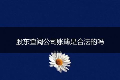 股东查阅公司账簿是合法的吗
