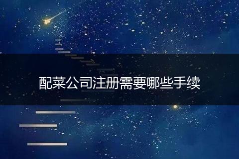 配菜公司注册需要哪些手续