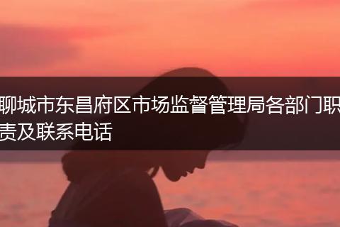 聊城市东昌府区市场监督管理局各部门职责及联系电话